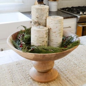 DIY Christmas Birch Candle Holders