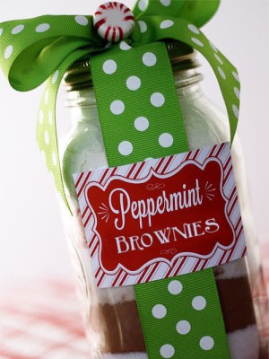 Peppermint Brownie Mix for Jar Gift