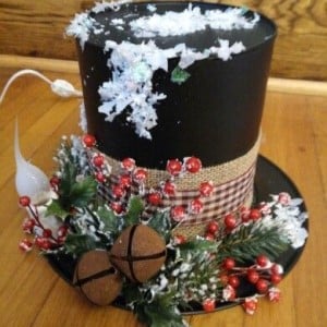 Sombrero de muñeco de nieve Centro de mesa de Navidad DIY