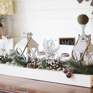 Raised Christmas Table Runner centerpiece