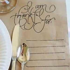 Thankful Kraft Paper Place Mat for thanksgiving table