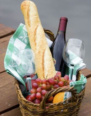 Romantic Wine and Snacks Basket