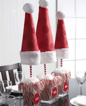 DIY Christmas Topiary With Santa Hats