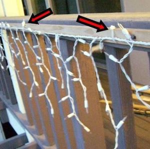 Icicle Lights for Apartment Balcony Railings