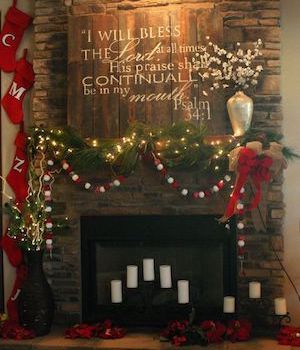 Rustic Sign Christmas Mantel