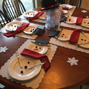 Easy Snowmen Place Setting