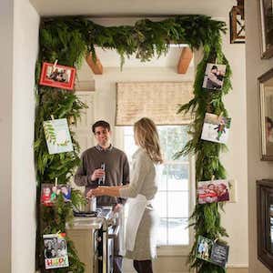 Greenery Garland Christmas Card Holder