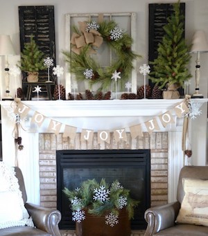 Farmhouse Christmas Mantel