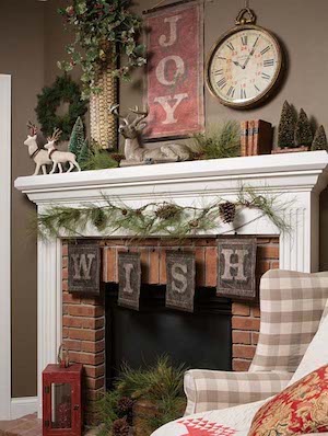 Rustic Christmas Mantel Decorations