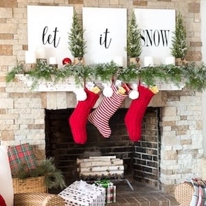 Let it Snow Sign Christmas Mantel