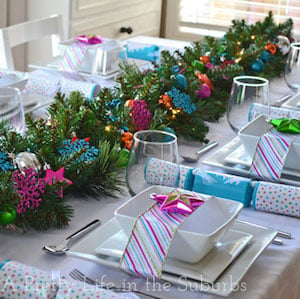 Colorful Christmas Table