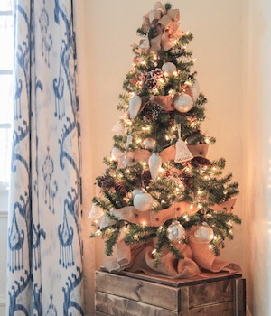 Rustic Mini Christmas Tree on a Crate