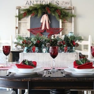 Rustic Red Christmas Table