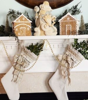 Soft Winter White Christmas mantle