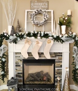 Winter White Christmas Mantel