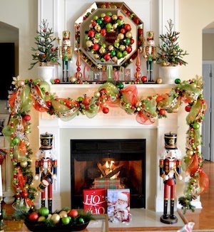 Colorful Deck The Halls Mantel