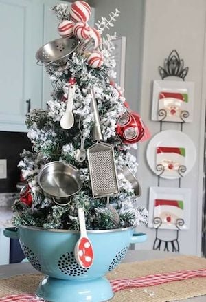 Christmas Tree in a Colander 