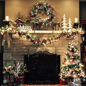 Traditional and Colorful Christmas Mantel Decor