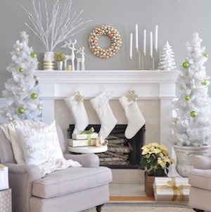 Mixed Metallics Christmas Mantel