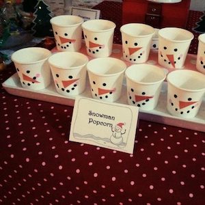 Snowman Popcorn Cups