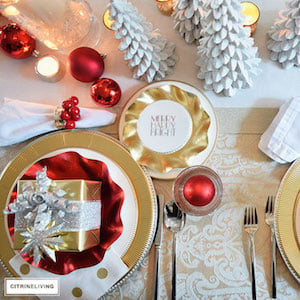 Red, White & Gold Christmas Tablescape