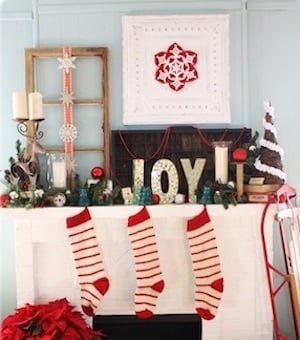 Vintage Christmas Mantle