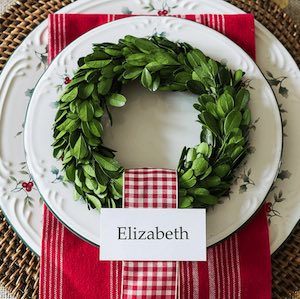 Boxwood Wreath Place Card