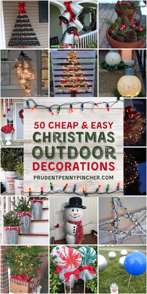 50 Cheap & Easy Outdoor Christmas Decorations - Prudent Penny Pincher