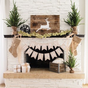 Rustic Holiday Mantel