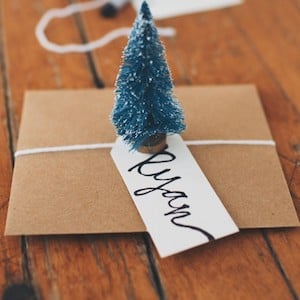 DIY mini christmas tree Place Card table decoration 