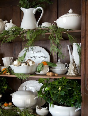 Natural Christmas Antique Buffet