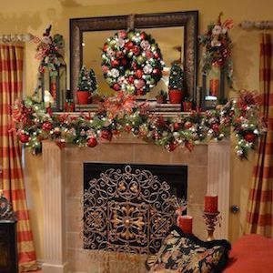 Traditional Christmas Mantel Decor