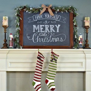 Traditional & Rustic Christmas Mantel