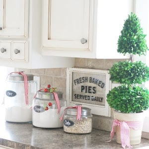 Decorated Christmas Kitchen Canisters