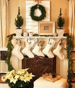 Greenery Christmas Mantel