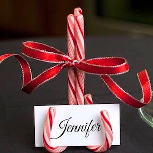 Simple Candy Cane Place Card