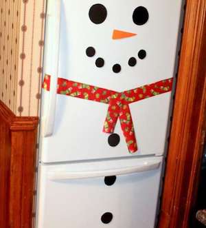 Snowman Fridge christmas decor idea