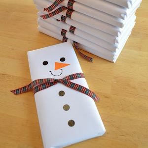 Snowman Gift Wrap Christmas Food Gift Idea