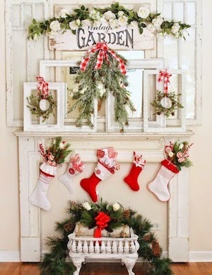 Nordic Farmhouse Christmas Mantel