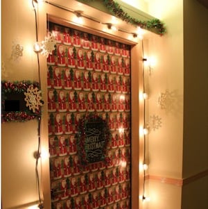 Christmas Wrapping Paper Door Decoration for apartment