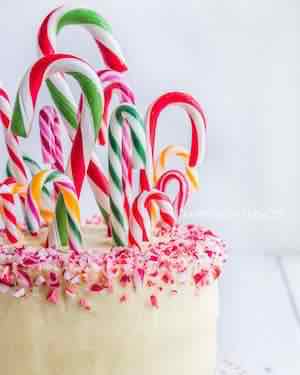 Candy Cane Peppermint and White Chocolate Swirl Cake