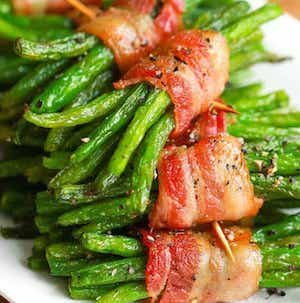 Individual Bacon Green Bean Bundles christmas party side dish