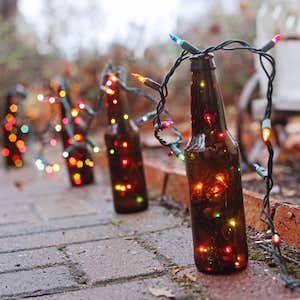 botella de cerveza al aire libre Pathway luces de Navidad