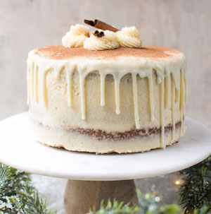 Christmas Spice Cake with Eggnog Buttercream Frosting