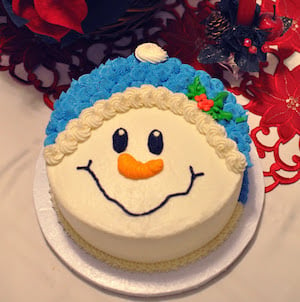 Snowman Face Cake