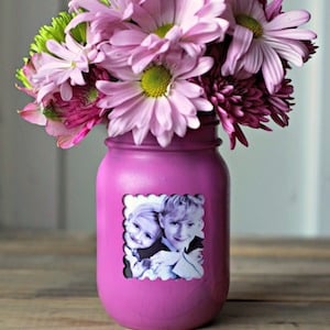 Mason Jar Picture Frame mother’s day gift