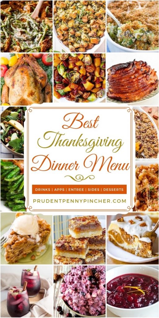 Best Thanksgiving Dinner Menu Prudent Penny Pincher