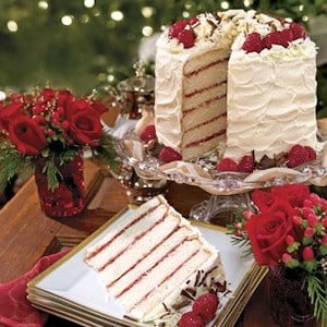 White Chocolate Raspberry Cake