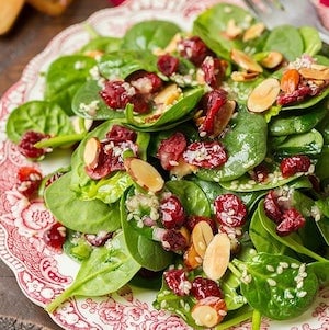 Cranberry Almond Spinach Salad