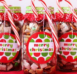 Chex Mix Christmas Gift in a Jar